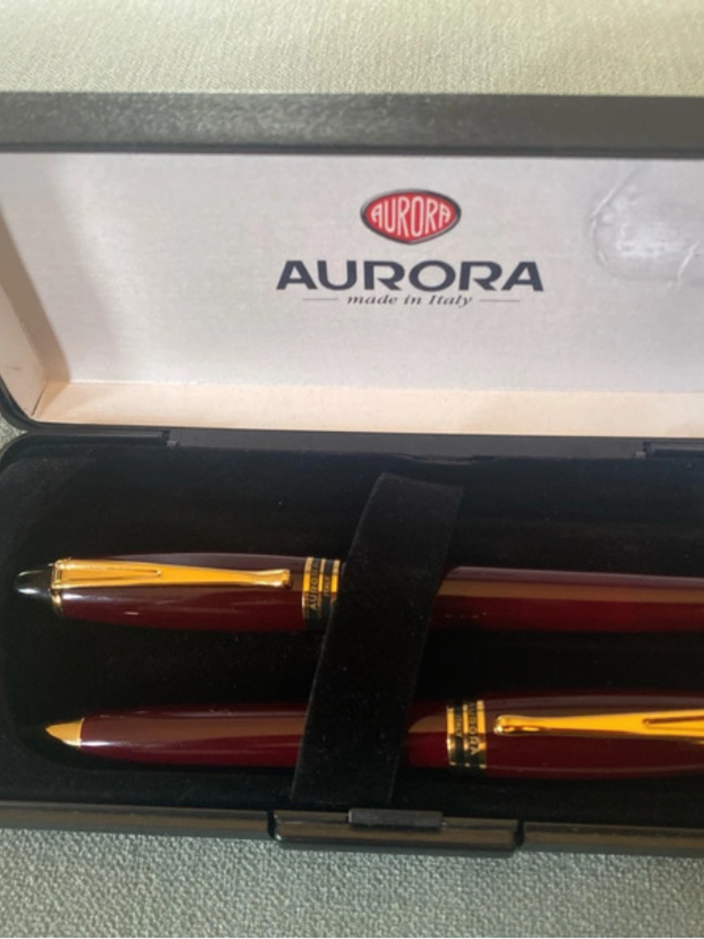 Luxury Aurora Italy Ipsilon Bordeaux Pen Set Cased
